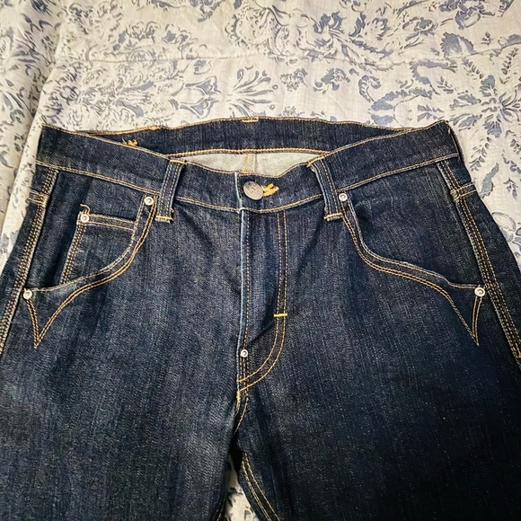 Lee Blue Straight Leg Jeans with Contrast Stitching W32 L30 - Picture 7 of 11